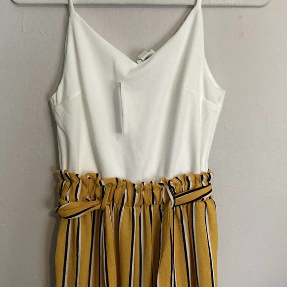 Blue Rain White and Yellow Striped Jumpsuit - Picture 2 of 3